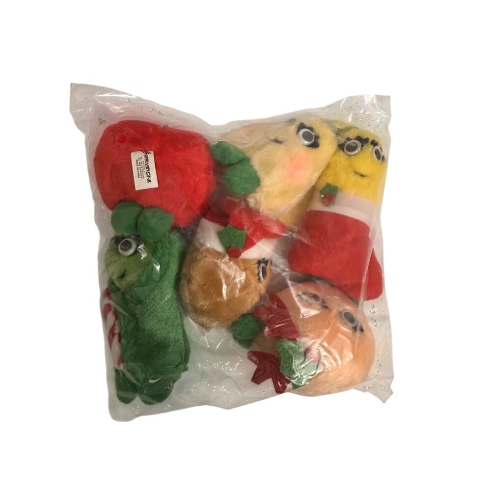 NIP Set Of 6  fruit veggies‎ Greystone Yumkins Plush Holiday Ornaments